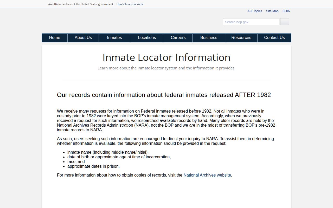 BOP federal release date record explanation for Kansas