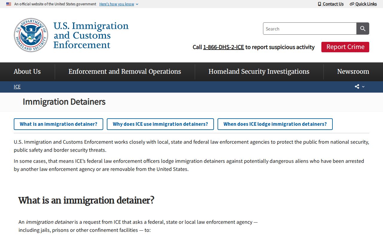ICE detainer and Cherokee County custody transfer distinction