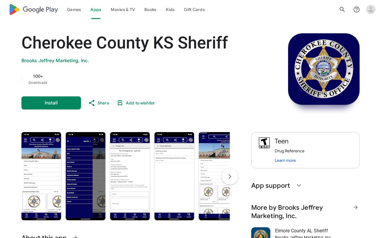 Cherokee County Sheriff app inmate mugshot feature description